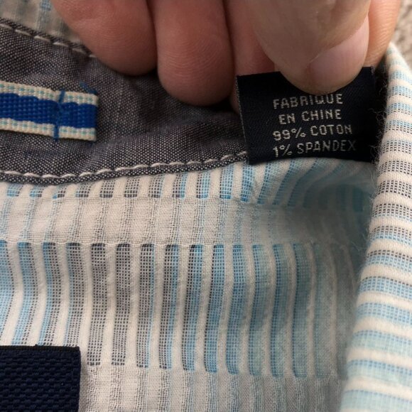 Tommy Bahama Mens Shirt XXL Blue Short Sleeve Button-Up Striped Classic Casual - Picture 6 of 10